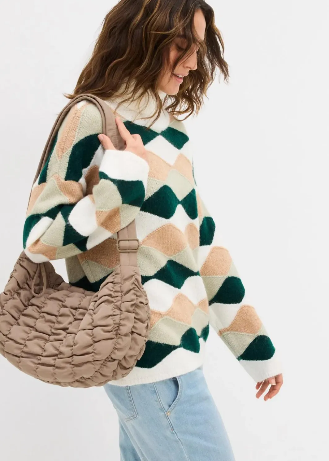 Damen bonprix Bekleidung·Umstandsmode|Strickmode|Rollkragenpullover mit Muster