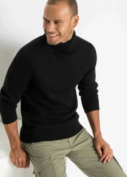 Herren bonprix Pullover & Strickjacken|Basics|Rollkragenpullover mit Rippbündchen