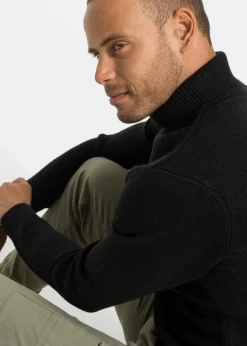 Herren bonprix Pullover & Strickjacken|Basics|Rollkragenpullover mit Rippbündchen
