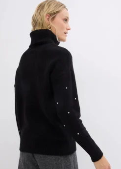 Best Rollkragenpullover mit Strasssteinen Damen Pullover & Strickjacken|Strickmode