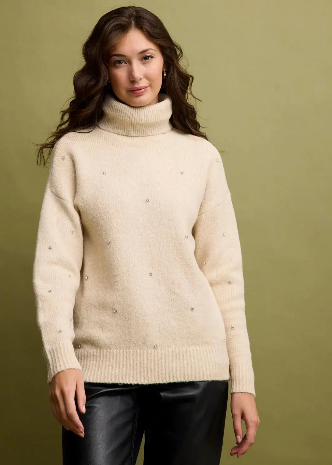 Sale Rollkragenpullover mit Strasssteinen Damen Bekleidung·Umstandsmode|Bekleidung·Jeans