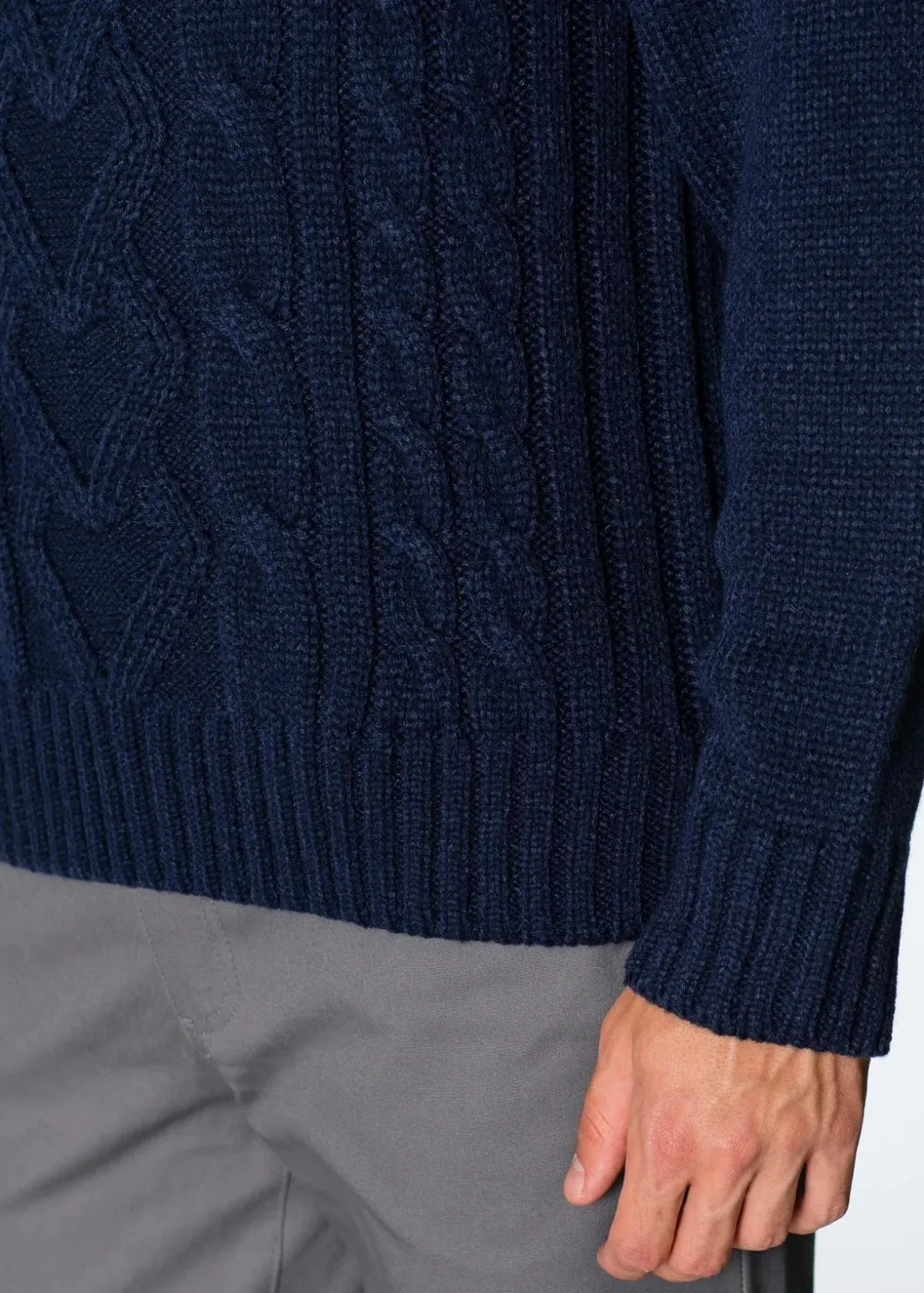 Rollkragenpullover mit Zopfmuster Herren Pullover & Strickjacken|Große Größen