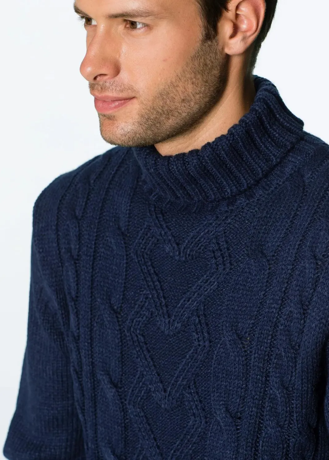 Rollkragenpullover mit Zopfmuster Herren Pullover & Strickjacken|Große Größen