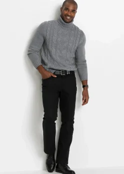 Herren bonprix Pullover & Strickjacken|Große Größen|Rollkragenpullover mit Zopfmuster