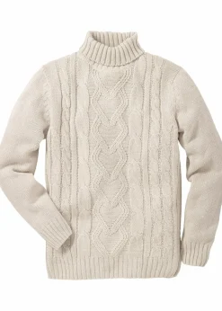 Sale Rollkragenpullover mit Zopfmuster Herren Große Größen|Pullover & Strickjacken