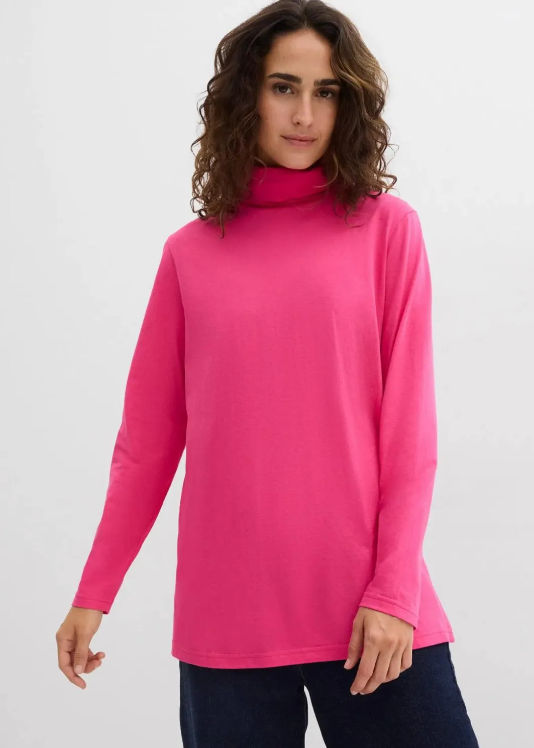 Damen bonprix Shirts & Tops|Basics|Rollkragenshirt aus reiner Bio-Baumwolle