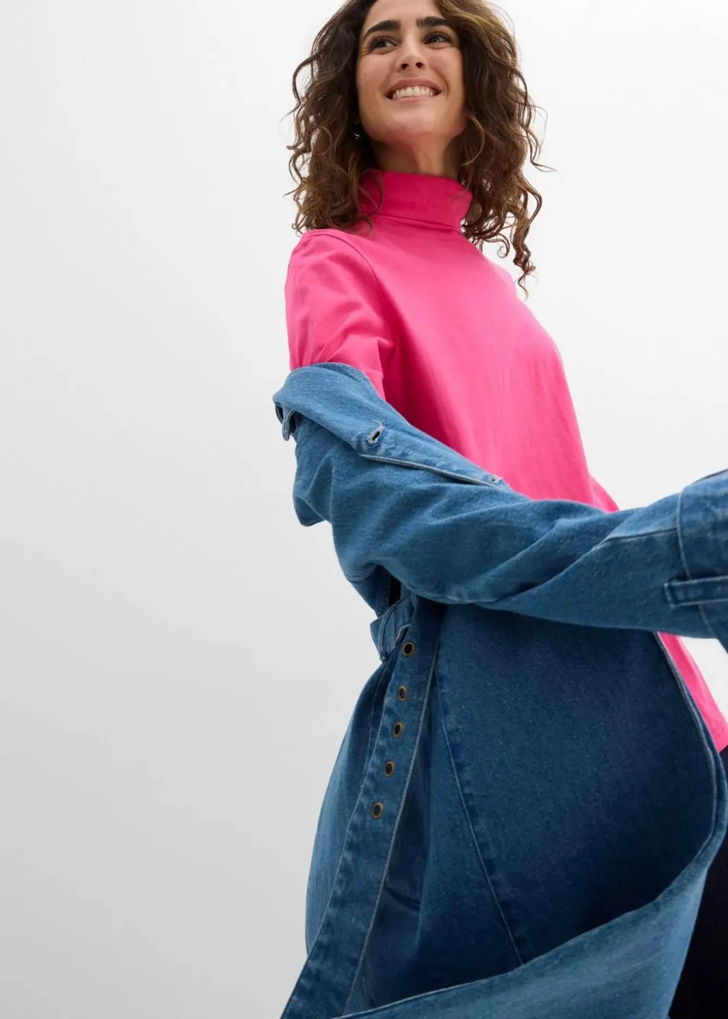 Damen bonprix Shirts & Tops|Basics|Rollkragenshirt aus reiner Bio-Baumwolle