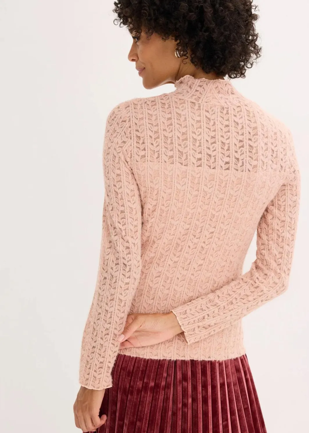 Hot Rollkragenshirt aus Spitze Damen Shirts & Tops