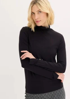 Best Rollkragenshirt mit dekorativen Knöpfen Damen Shirts & Tops