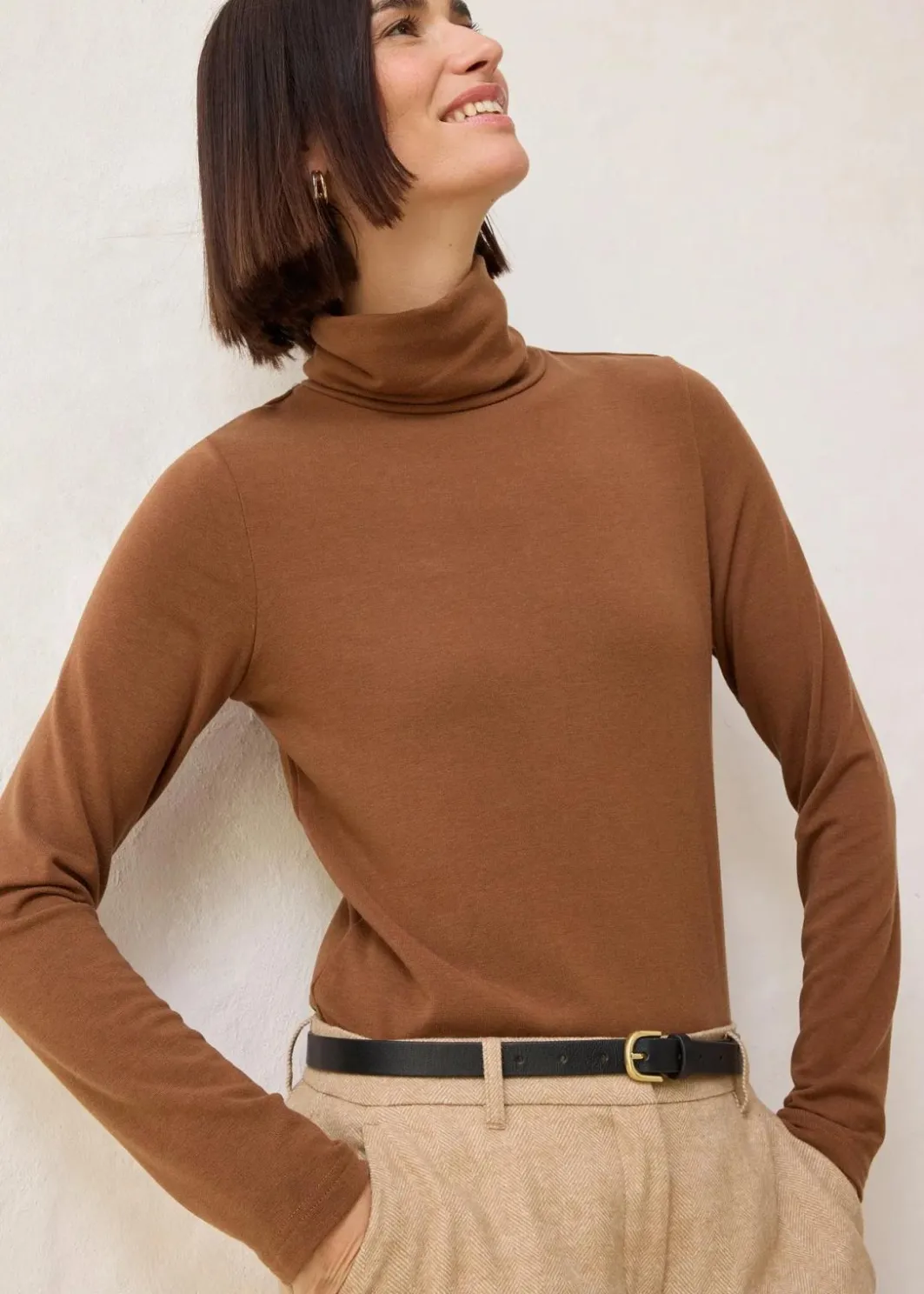 Hot Rollkragenshirt mit Woll-Anteil Damen Premium|Shirts & Tops