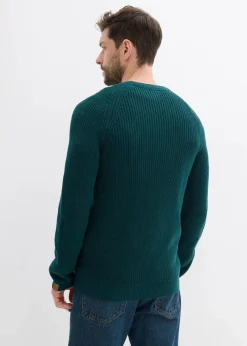 Clearance Rundhalspullover aus weichem Baumwollmix Herren Große Größen|Basics