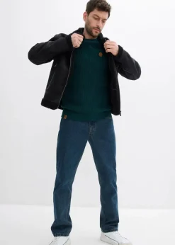 Clearance Rundhalspullover aus weichem Baumwollmix Herren Große Größen|Basics