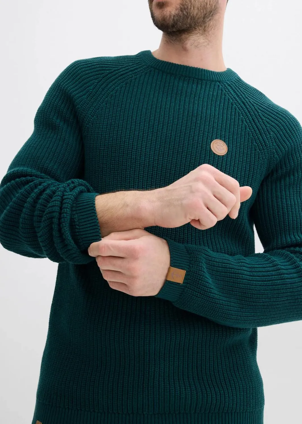 Clearance Rundhalspullover aus weichem Baumwollmix Herren Große Größen|Basics