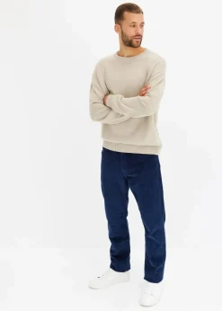 Herren bonprix Pullover & Strickjacken|Große Größen|Rundhalspullover aus weichem Baumwollmix, Loose Fit