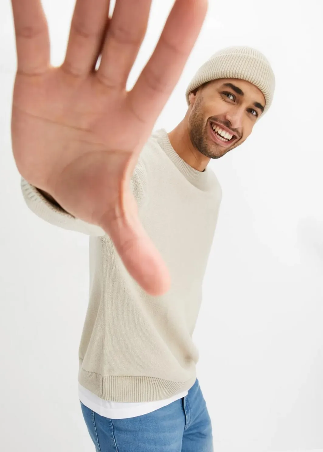 Herren bonprix Pullover & Strickjacken|Große Größen|Rundhalspullover aus weichem Baumwollmix, Loose Fit