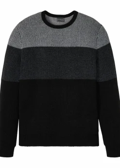 Herren bonprix Pullover & Strickjacken|Große Größen|Rundhalspullover im Colourblocking