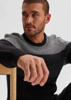 Herren bonprix Pullover & Strickjacken|Große Größen|Rundhalspullover im Colourblocking