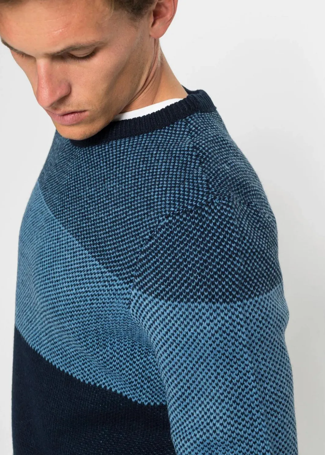 Sale Rundhalspullover im Colourblocking Herren Große Größen|Pullover & Strickjacken