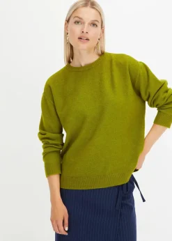 Damen bonprix Strickmode|Pullover & Strickjacken|Rundhalspullover mit überschnittener Schulter