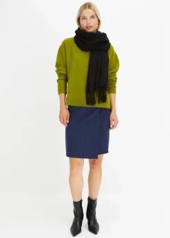 Damen bonprix Strickmode|Pullover & Strickjacken|Rundhalspullover mit überschnittener Schulter