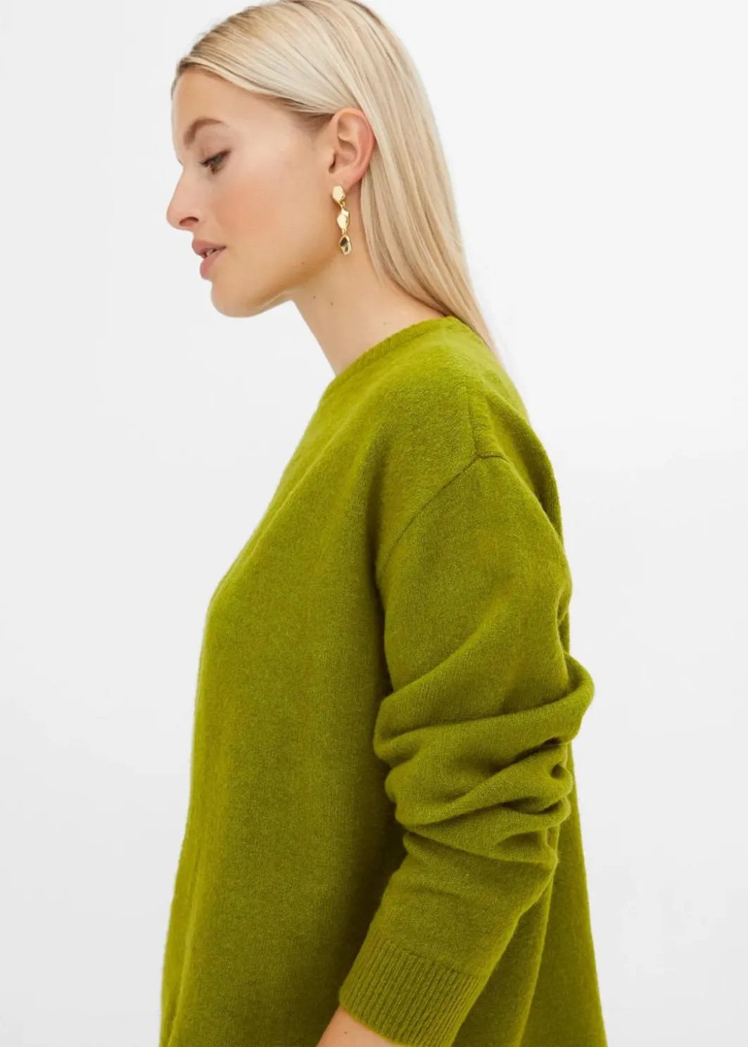 Damen bonprix Strickmode|Pullover & Strickjacken|Rundhalspullover mit überschnittener Schulter