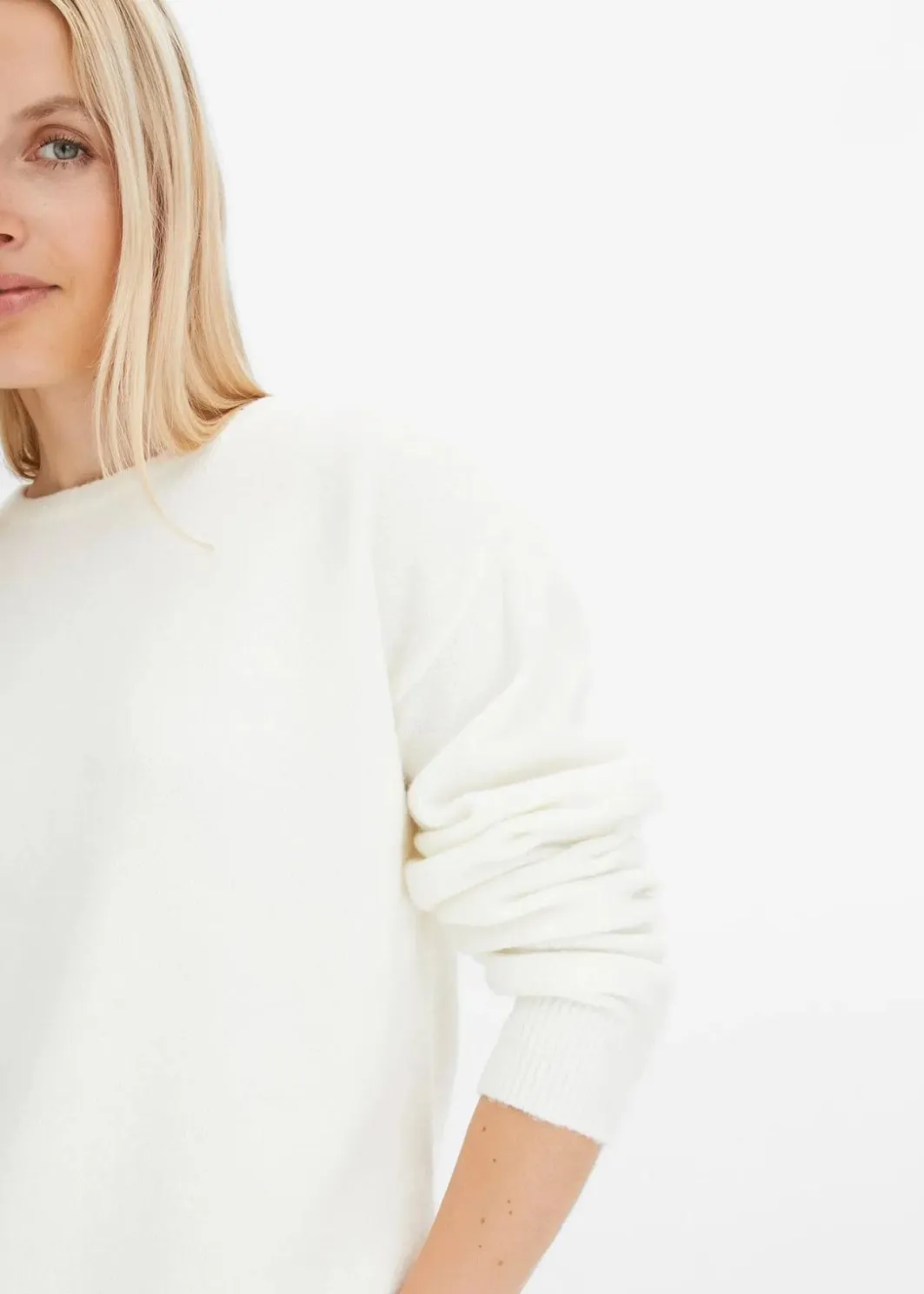 Online Rundhalspullover mit überschnittener Schulter Damen Bekleidung·Umstandsmode|Bekleidung·Jeans