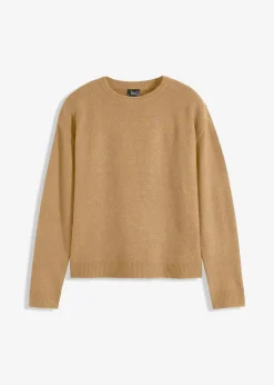 Damen bonprix Strickmode|Pullover & Strickjacken|Rundhalspullover mit überschnittener Schulter