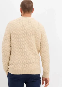 Herren bonprix Große Größen|Pullover & Strickjacken|Rundhalspullover mit Strukturmuster