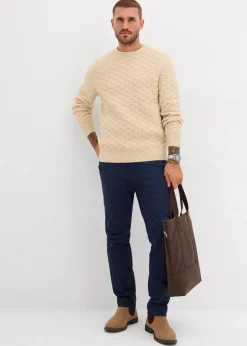 Herren bonprix Große Größen|Pullover & Strickjacken|Rundhalspullover mit Strukturmuster