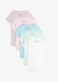 Damen bonprix Shirts & Tops|Basics|Rundhals-Shirt (5er-Pack)