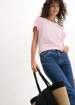 Damen bonprix Shirts & Tops|Basics|Rundhals-Shirt (5er-Pack)