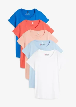New Rundhals-Shirt (5er-Pack) Damen Shirts & Tops|Basics