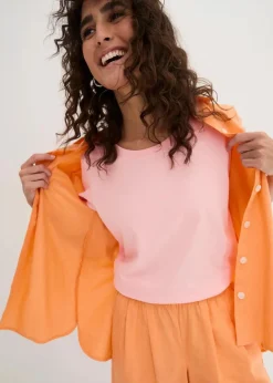 Damen bonprix Shirts & Tops|Basics|Rundhals-Shirt (5er-Pack)