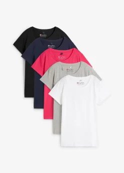 Hot Rundhals-Shirt (5er-Pack) Damen Shirts & Tops|Basics