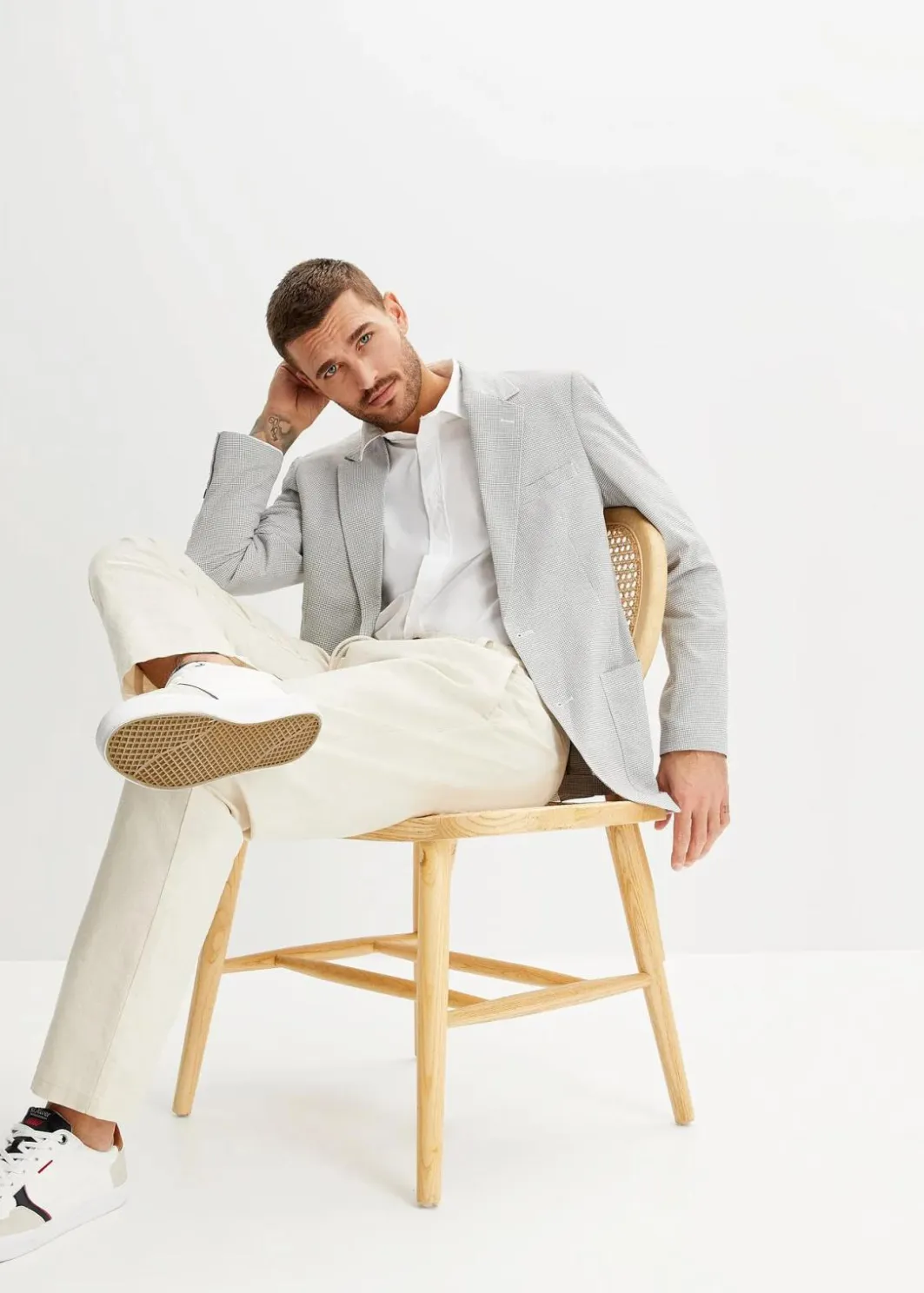Herren bonprix Anzüge & Sakkos|Sakko in Seersucker-Qualität, Regular Fit