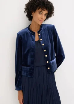 New Samtjacke Damen Jacken & Mäntel|Bekleidung·Hosen