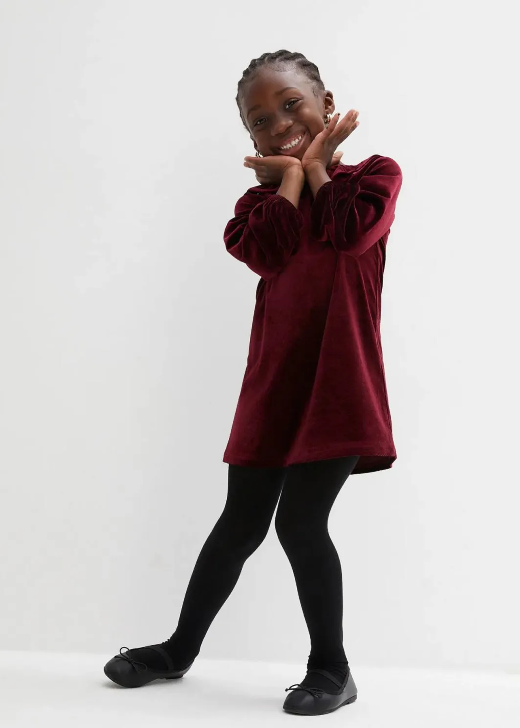 Kinder bonprix Mädchen 2-8 Jahre·Kleider & Röcke|Samtkleid mit Volants