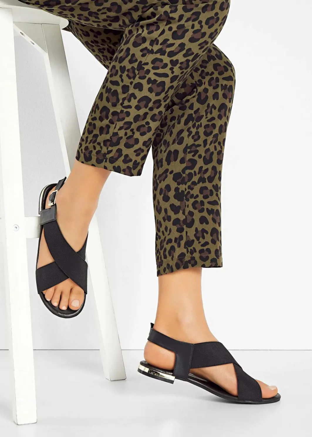 Damen bonprix Sommerschuhe|Sandalen mit elastischen Riemen