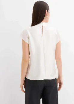 Damen bonprix Bekleidung·Jacken & Mäntel|Blusen & Tuniken|Satin Blusentop mit halbhohem Kragen