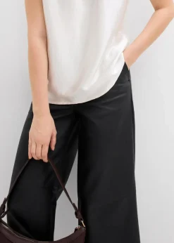 Damen bonprix Bekleidung·Jacken & Mäntel|Blusen & Tuniken|Satin Blusentop mit halbhohem Kragen