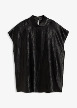 Damen bonprix Shirts & Tops|Blusen & Tuniken|Satin Blusentop mit halbhohem Kragen