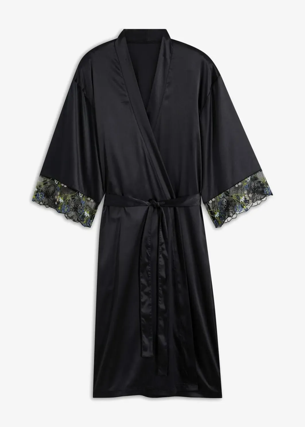 Satin Kimono mit Stickerei Damen Wäsche·Dessous|Wäsche·Bademäntel
