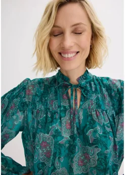 Damen bonprix Bekleidung·Jacken & Mäntel|Blusen & Tuniken|Satin Tunika mit Biesen