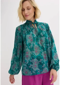 Damen bonprix Bekleidung·Jacken & Mäntel|Blusen & Tuniken|Satin Tunika mit Biesen