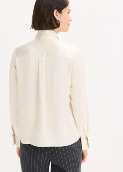 Damen bonprix Blusen & Tuniken|Bekleidung·Jacken & Mäntel|Satinbluse mit abnehmbarer Krawatte (2-tlg.)