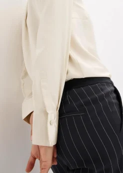 Damen bonprix Blusen & Tuniken|Bekleidung·Jacken & Mäntel|Satinbluse mit abnehmbarer Krawatte (2-tlg.)
