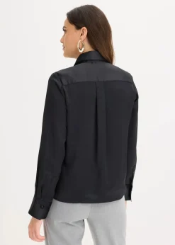 Damen bonprix Bekleidung·Jacken & Mäntel|Blusen & Tuniken|Satinbluse mit abnehmbarer Krawatte (2-tlg.)