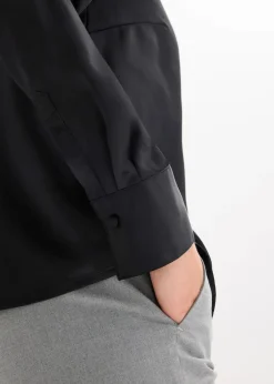 Damen bonprix Bekleidung·Jacken & Mäntel|Blusen & Tuniken|Satinbluse mit abnehmbarer Krawatte (2-tlg.)