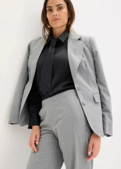 Damen bonprix Bekleidung·Jacken & Mäntel|Blusen & Tuniken|Satinbluse mit abnehmbarer Krawatte (2-tlg.)
