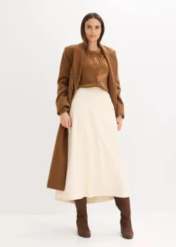 Damen bonprix Blusen & Tuniken|Bekleidung·Jacken & Mäntel|Satinbluse mit Spitzenbändern